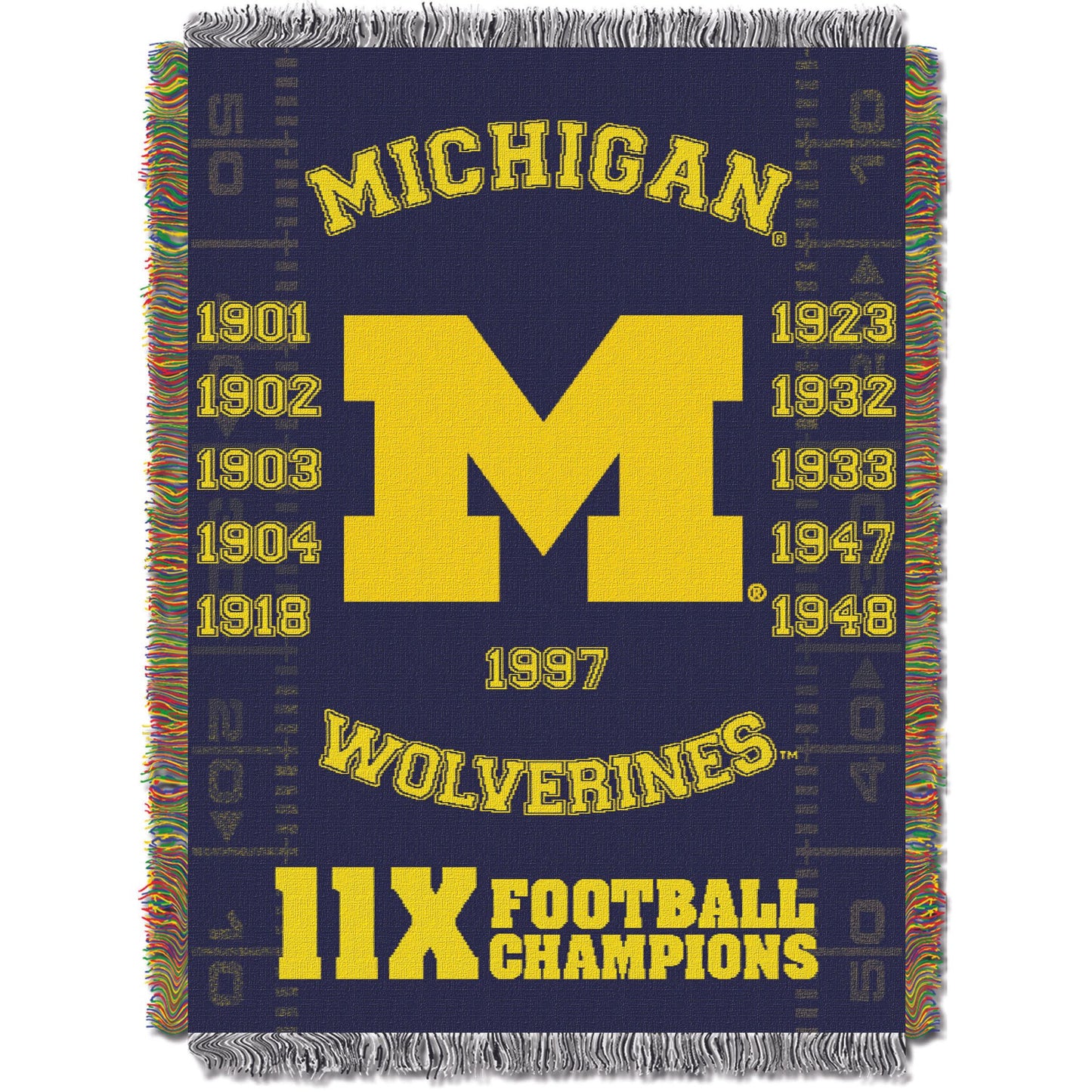 Michigan OFFICIAL Collegiate Commerative Woven Tapestry Throw