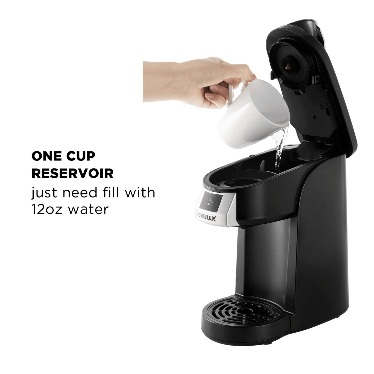 Single Serve Coffee Maker KCUP Pod Coffee Brewer, CHULUX Upgrade Single Cup Coffee Machine Fast Brewing, All in One Simply Coffee Maker for K CUP Ground Coffee Tea, Mini Coffee Machine Brew in Minutes