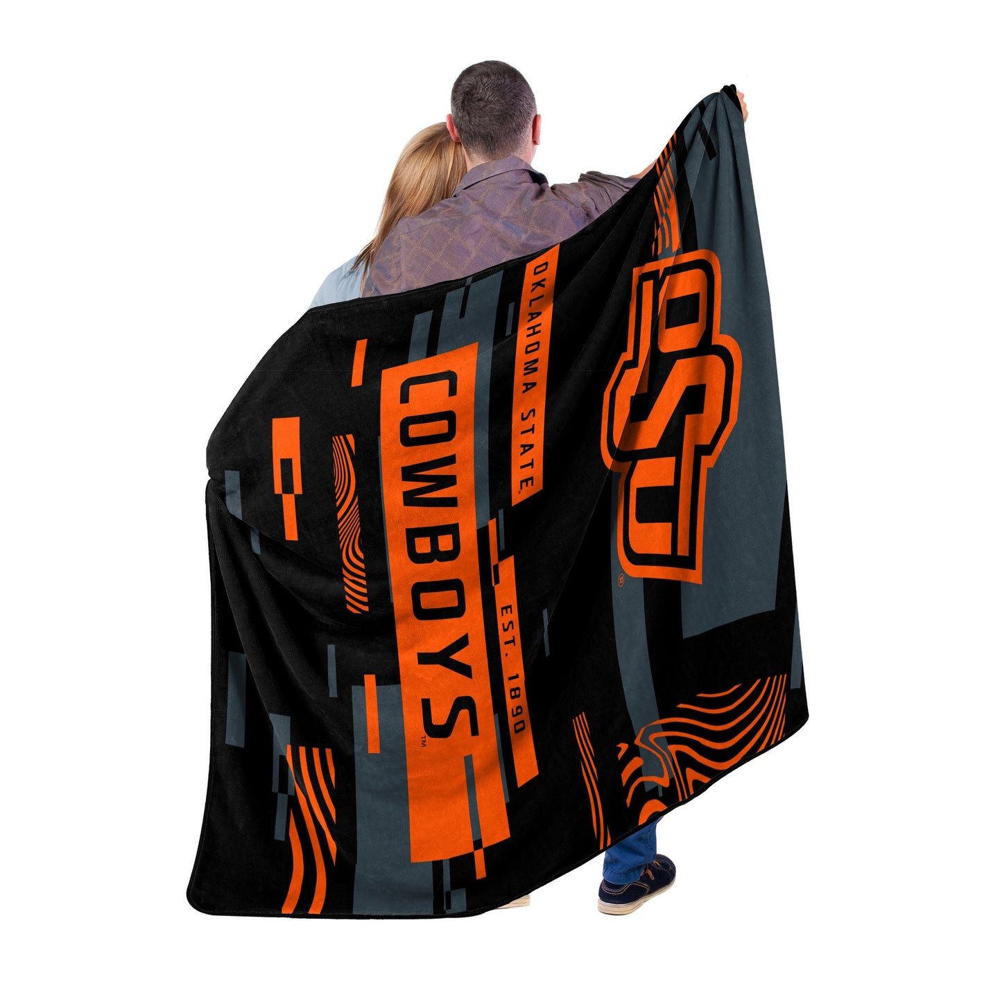 OKLAHOMA STATE OFFICIAL NCAA "Digitize" Raschel Throw Blanket; 60" x 80"