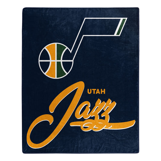 Jazz OFFICIAL NBA "Signature" Raschel Throw Blanket; 50" x 60"