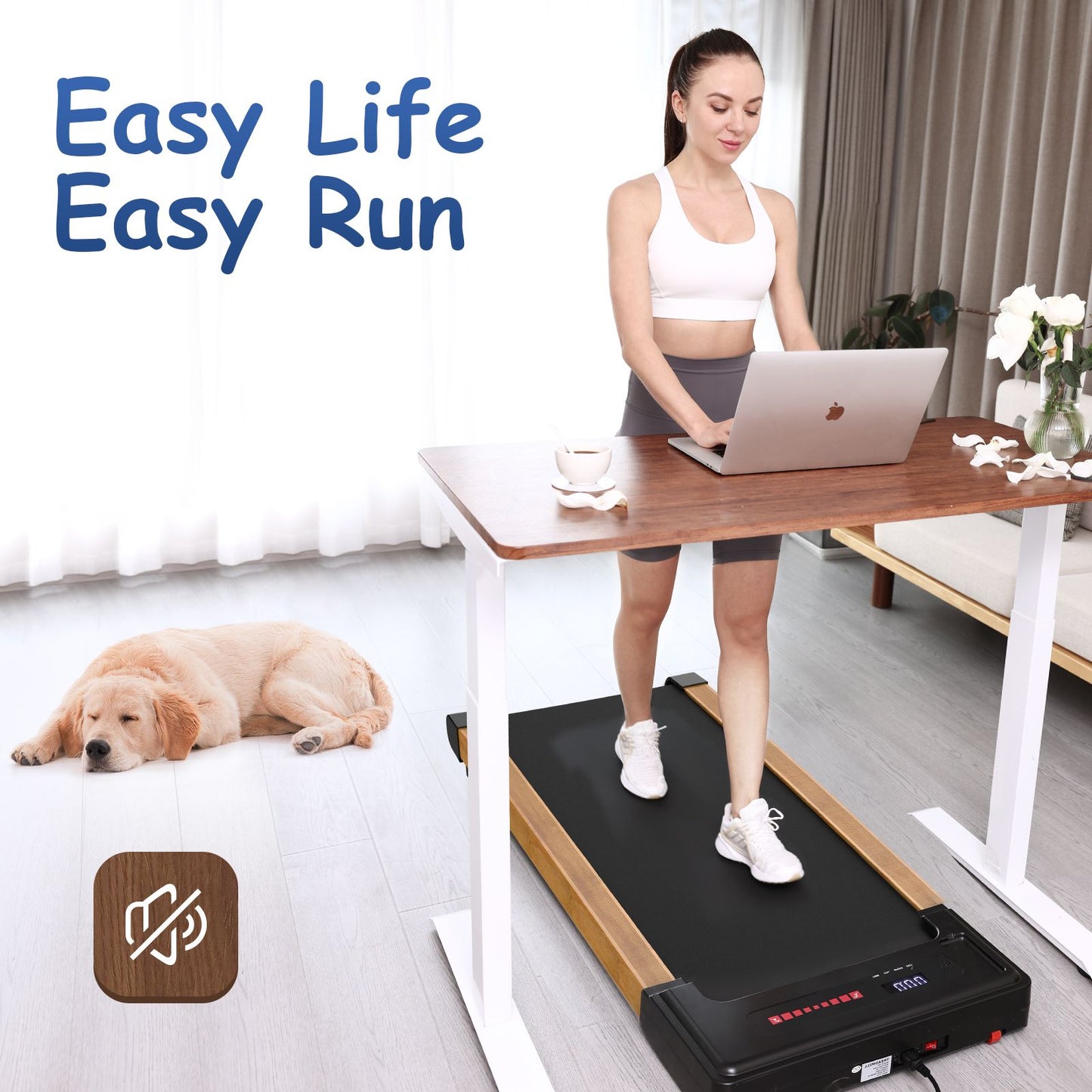 Walking Pad Treadmill Under Desk,Portable Mini Treadmill 265 lbs Capacity with Remote Control,Installation-Free Jogging Machine for Home/Office,Bluetooth and LED Display.