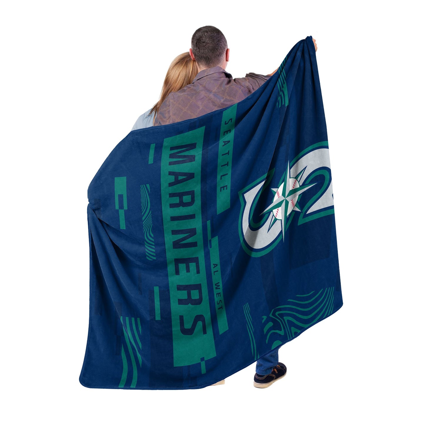 MARINERS OFFICIAL MLB "Digitize" Raschel Throw Blanket; 60" x 80"