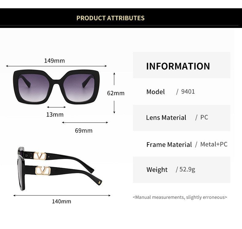 Women's Square Frame Versatile Gradient Sunglasses