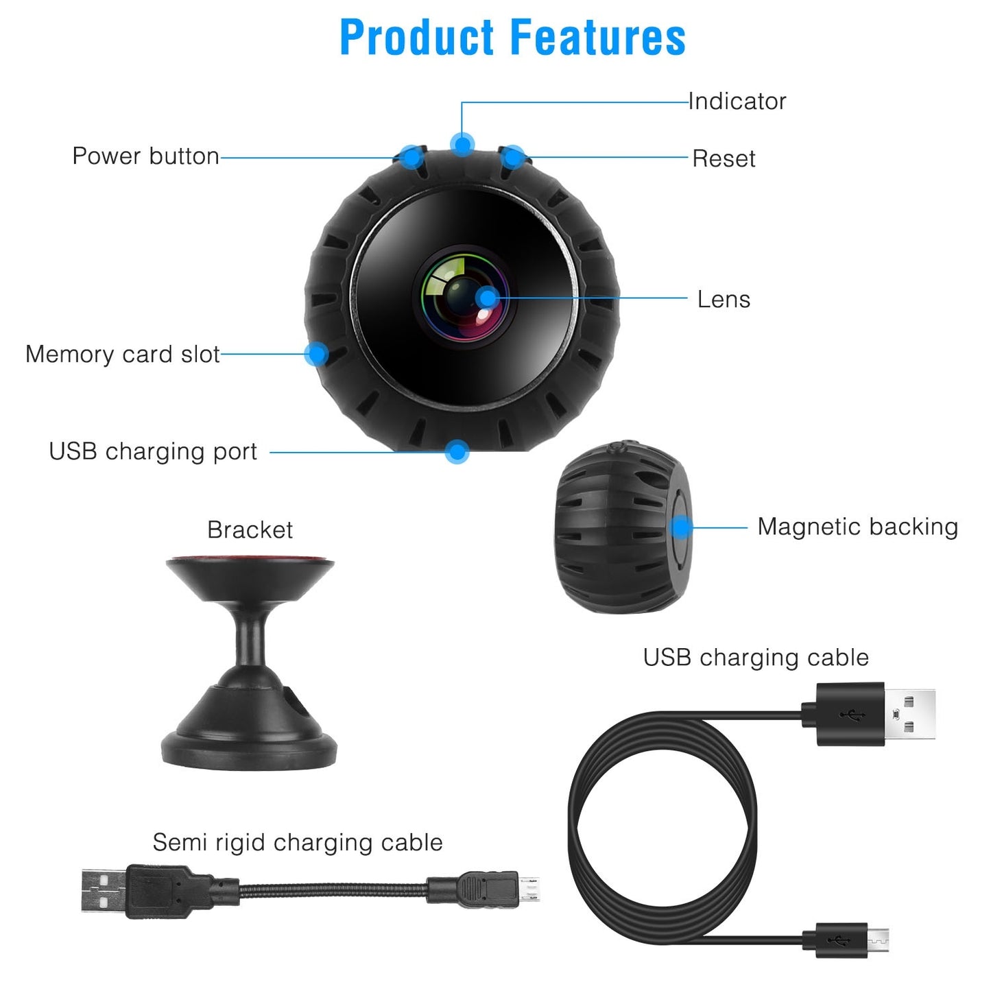 Mini Wireless Camera Wifi IR Night Vision HD 1080p Home Security Camera for Home Indoor Office Baby Pet